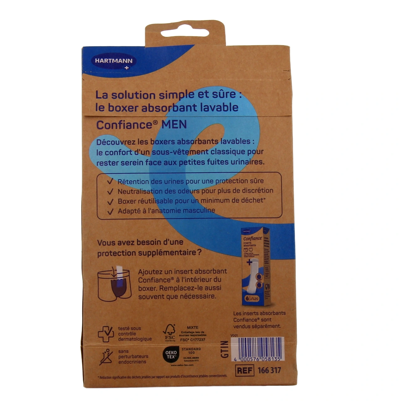 Confiance Men Boxer Absorbant Lavable - Vue 3