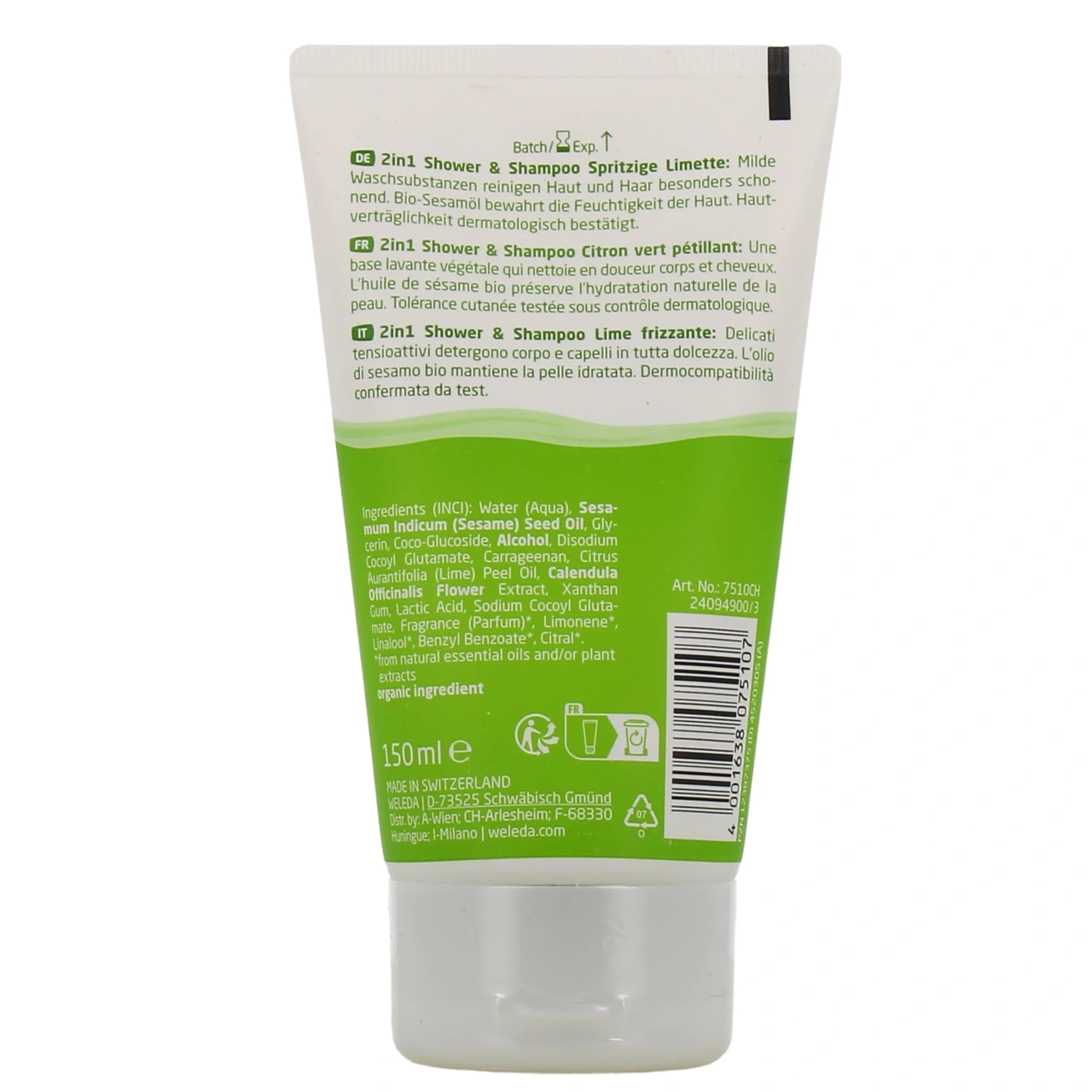 Weleda Crème de douche 2en1 Enfants Citron vert pétillant - Vue 3