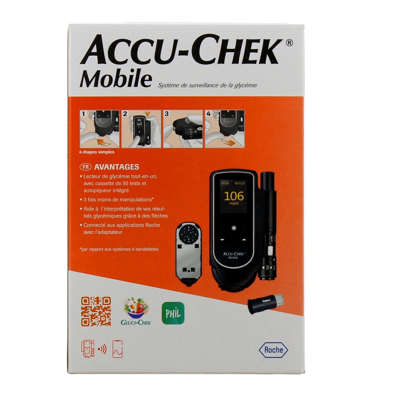 Accu-Chek Mobile Lecteur de Glycémie Sans Bandelette - Vue 3