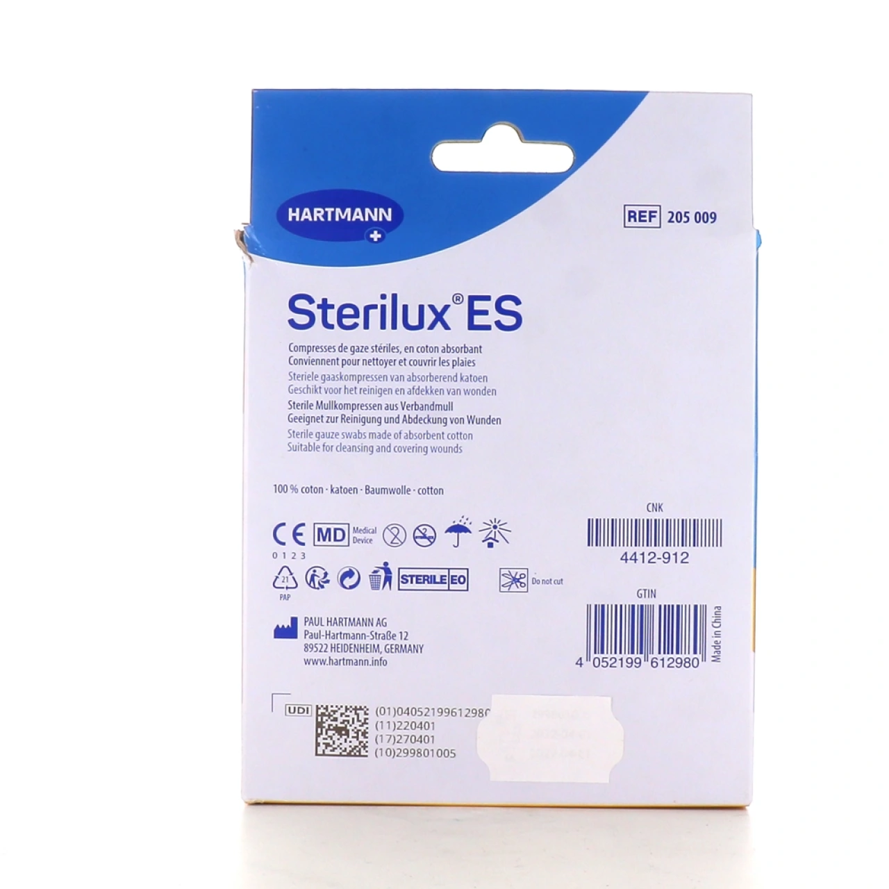 Sterilux ES Compresse de gaze 7,5 x 7,5 cm - Vue 2
