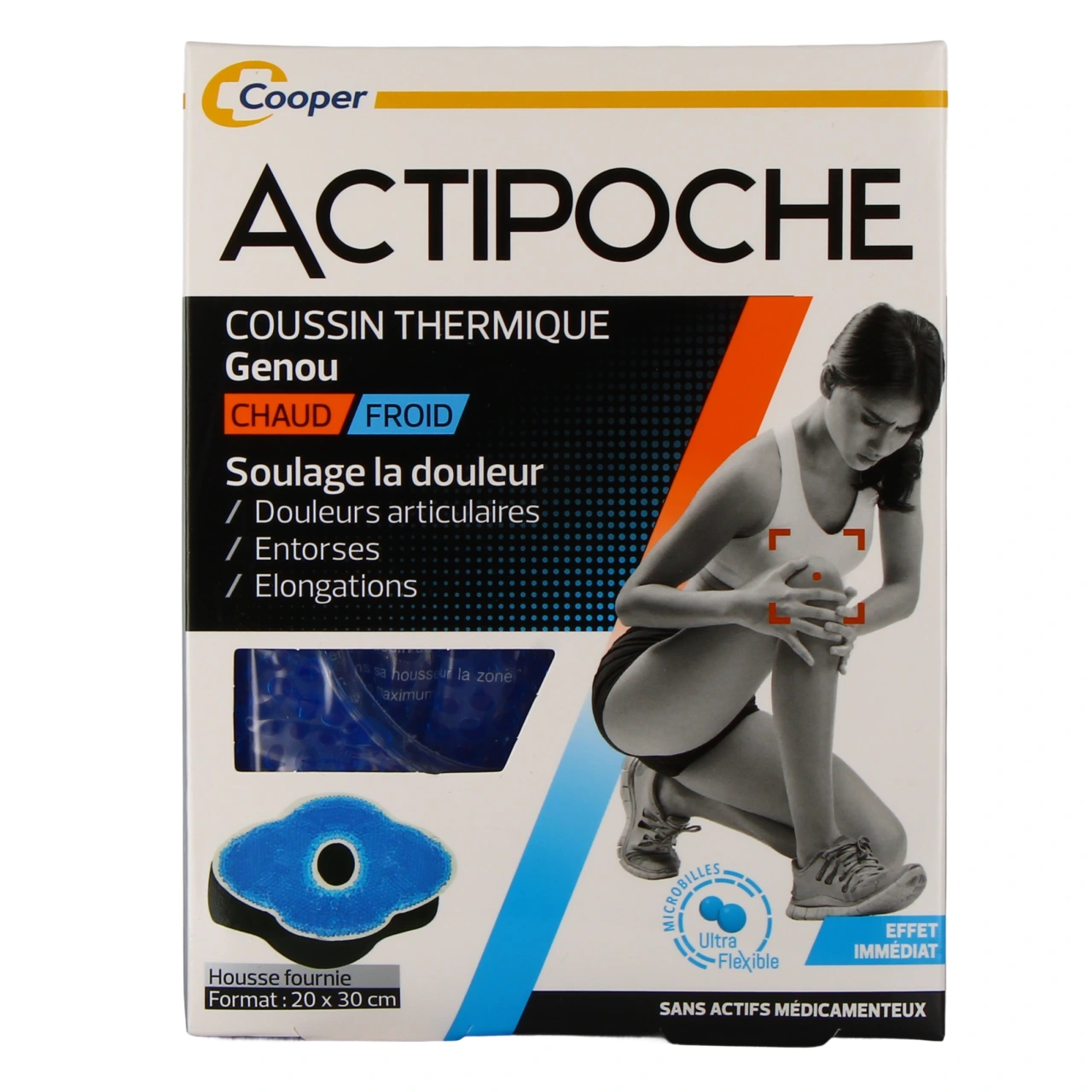 Actipoche Chaud Froid Genou Microbilles 20 x 30 cm - Vue 2