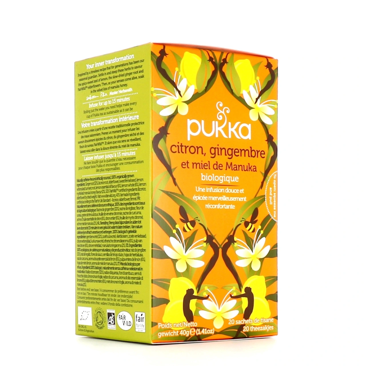 Pukka Infusion Citron Gingembre Miel de Manuka Bio - Pukka