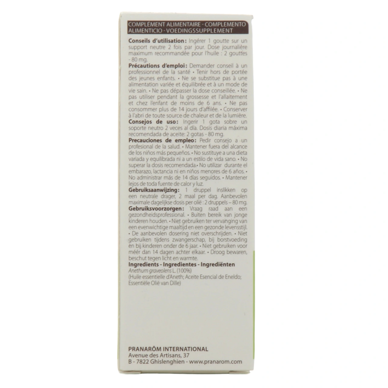 Pranarom huile essentielle aneth - Vue 3