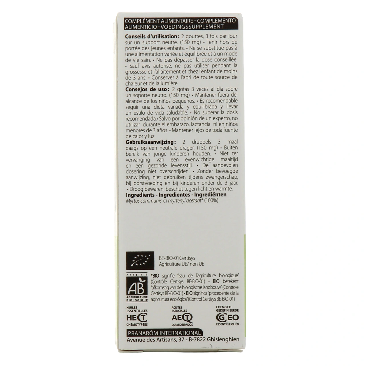 Pranarom huile essentielle de Myrte à acétate de myrtényle - Vue 3