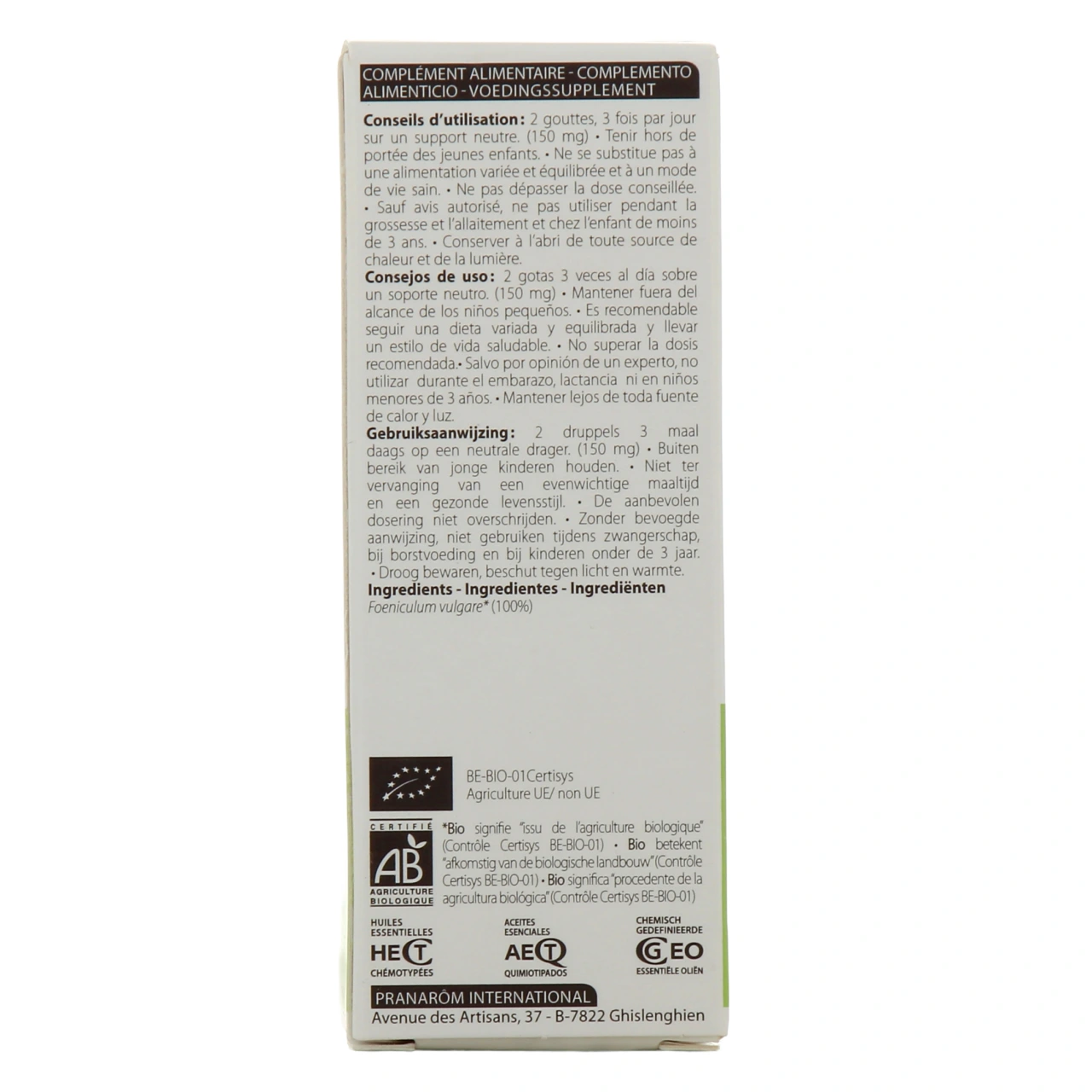 Pranarom Huile essentielle Fenouil Bio - Vue 3