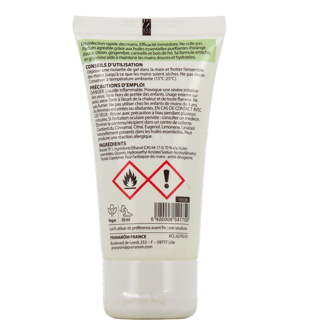Pranarom Gel hydro-alcoolique Orange douce Cannelle - Vue 3
