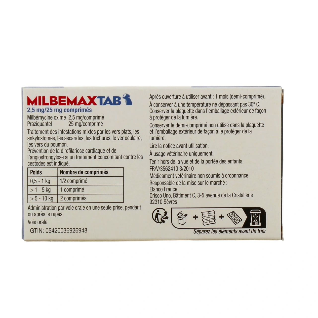 Milbemax Tab Vermifuge Chien - Vue 3