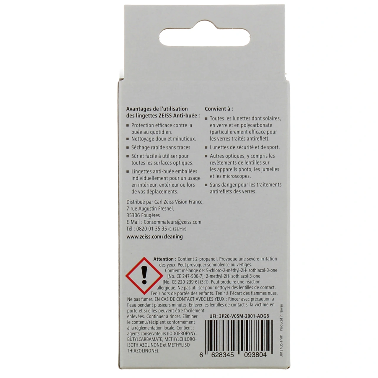 Zeiss Lingettes Anti-Buée - Vue 3