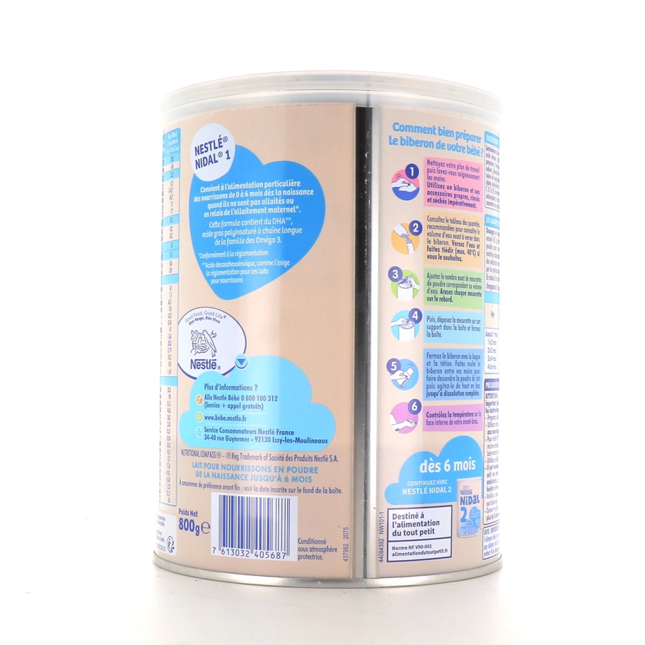 Nestlé Nidal 1 Lait 0-6 Mois - Vue 2