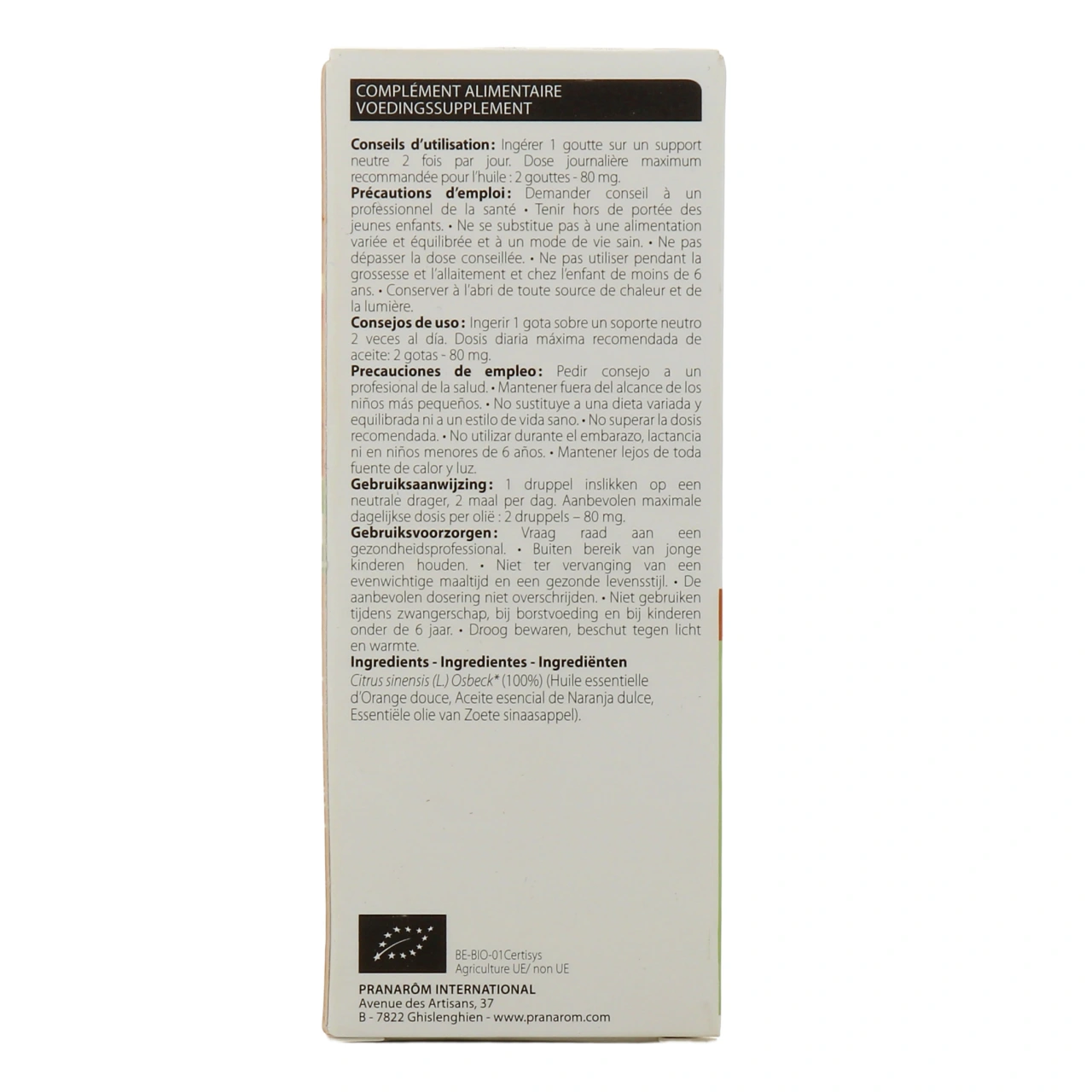 Pranarom Huile Essentielle Orange Douce Bio - Vue 6
