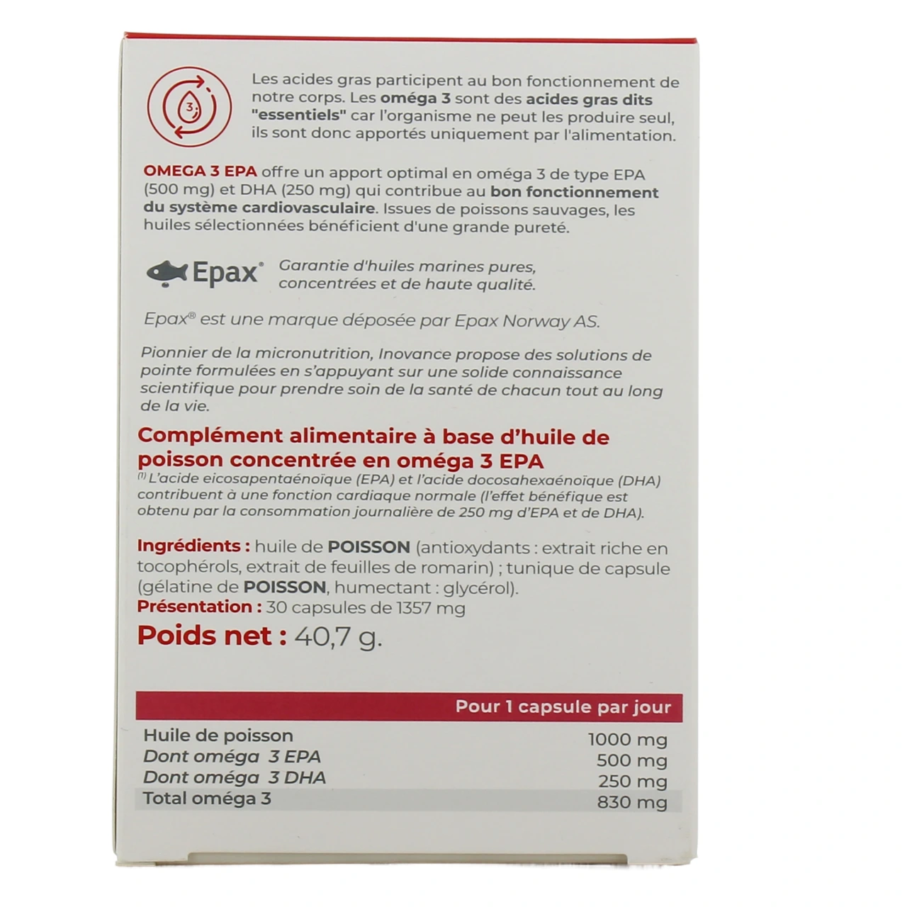 Inovance Omega 3 EPA+ Système Cardiovasculaire - Vue 3