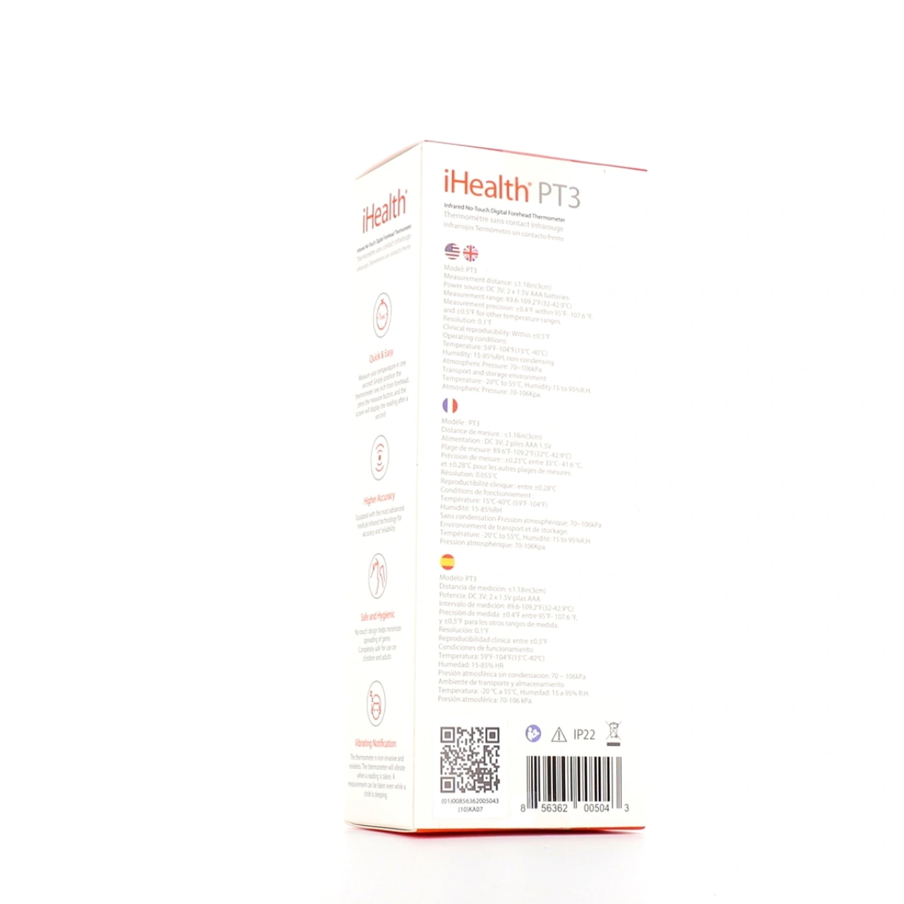IHealth PT3 Thermomètre Infrarouge sans contact - Vue 2