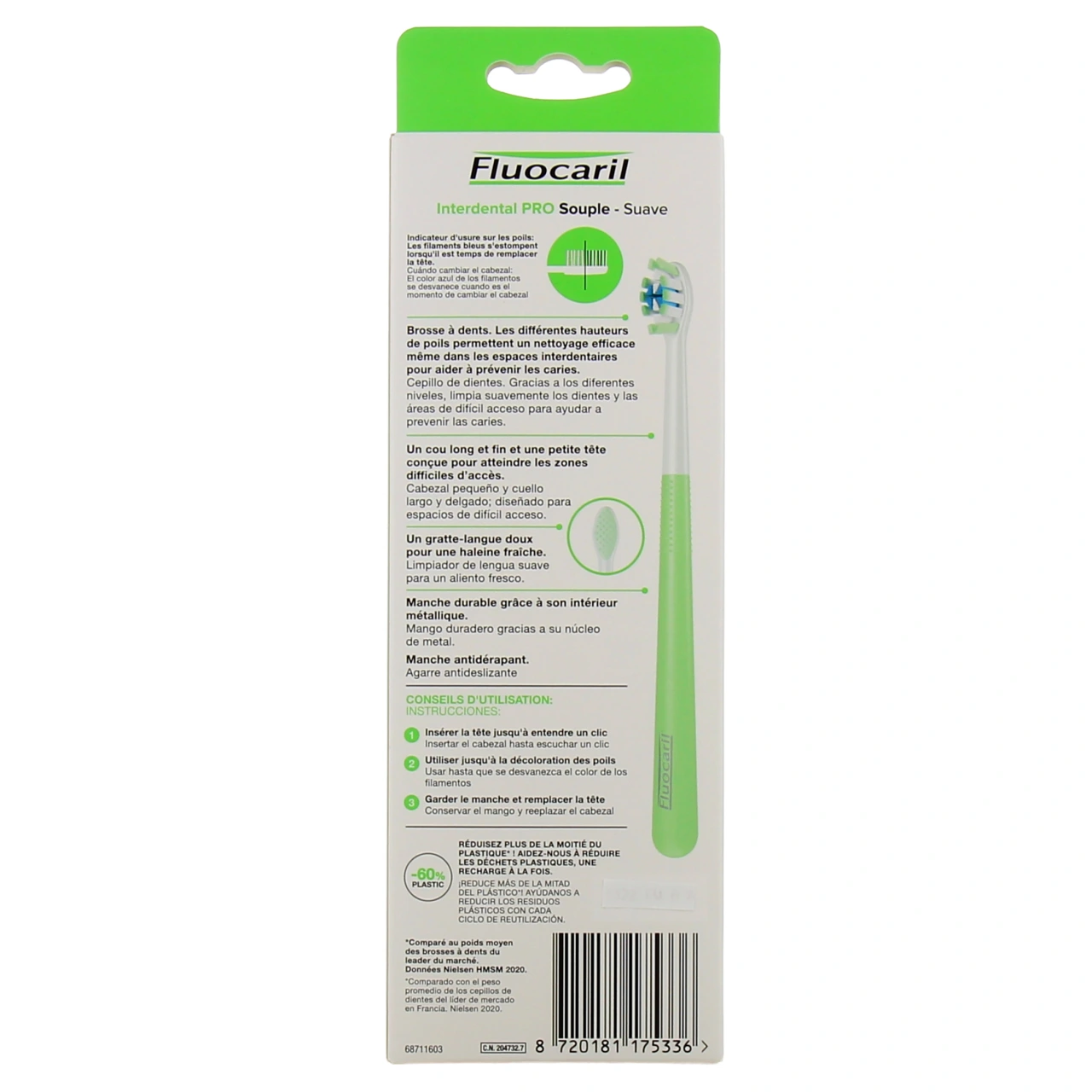 Fluocaril Interdental Pro Brosse à Dents Tête Remplaçable - Vue 3