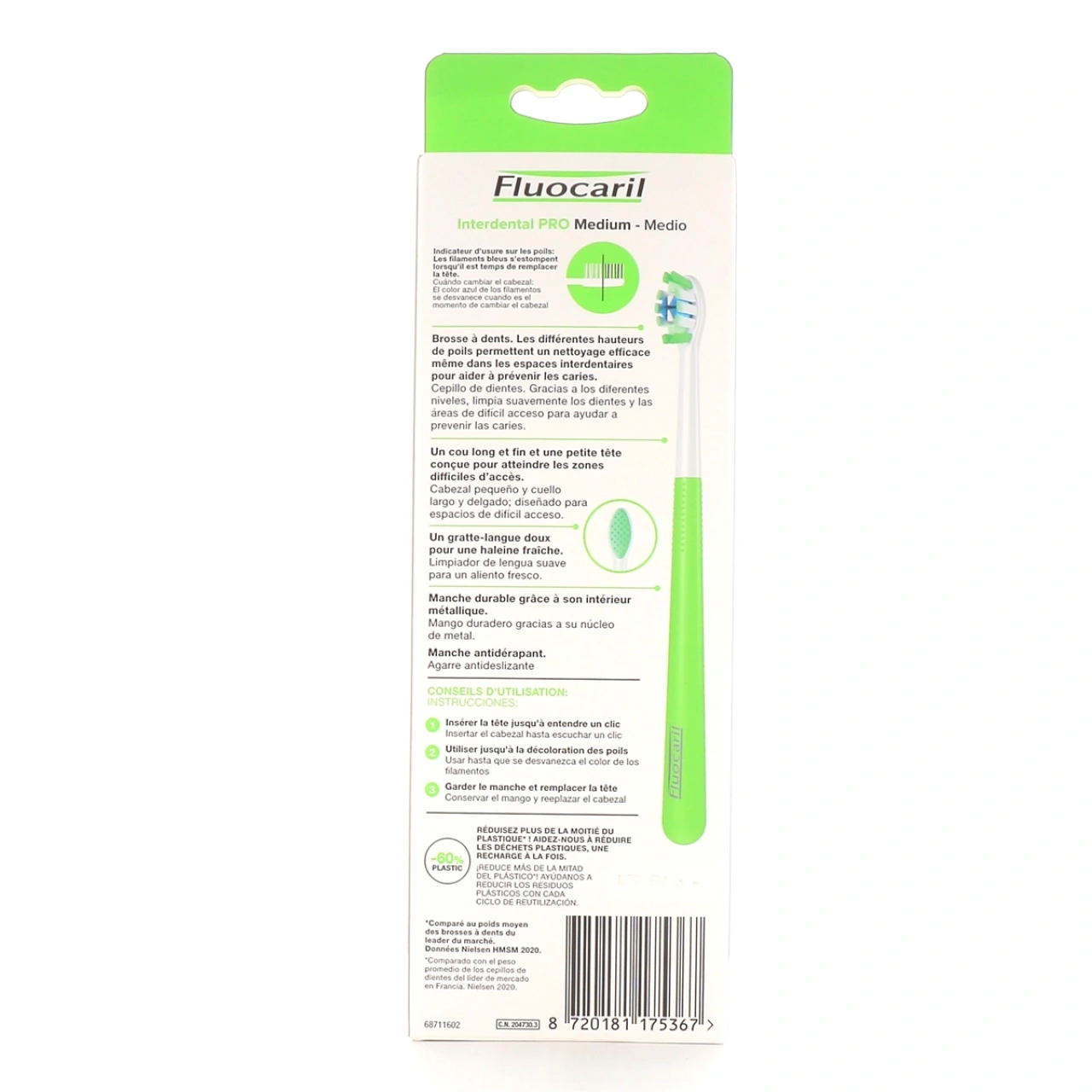 Fluocaril Interdental Pro Brosse à Dents Tête Remplaçable - Vue 9
