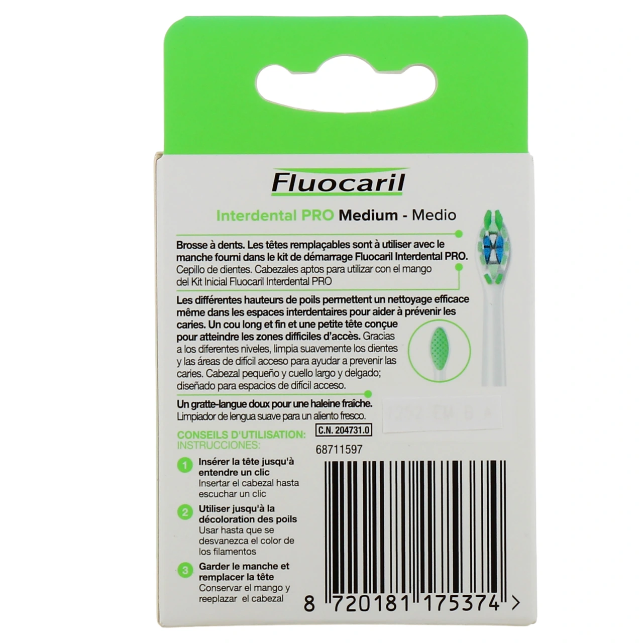 Fluocaril Interdental Pro Brosse à Dents Tête Remplaçable - Vue 13