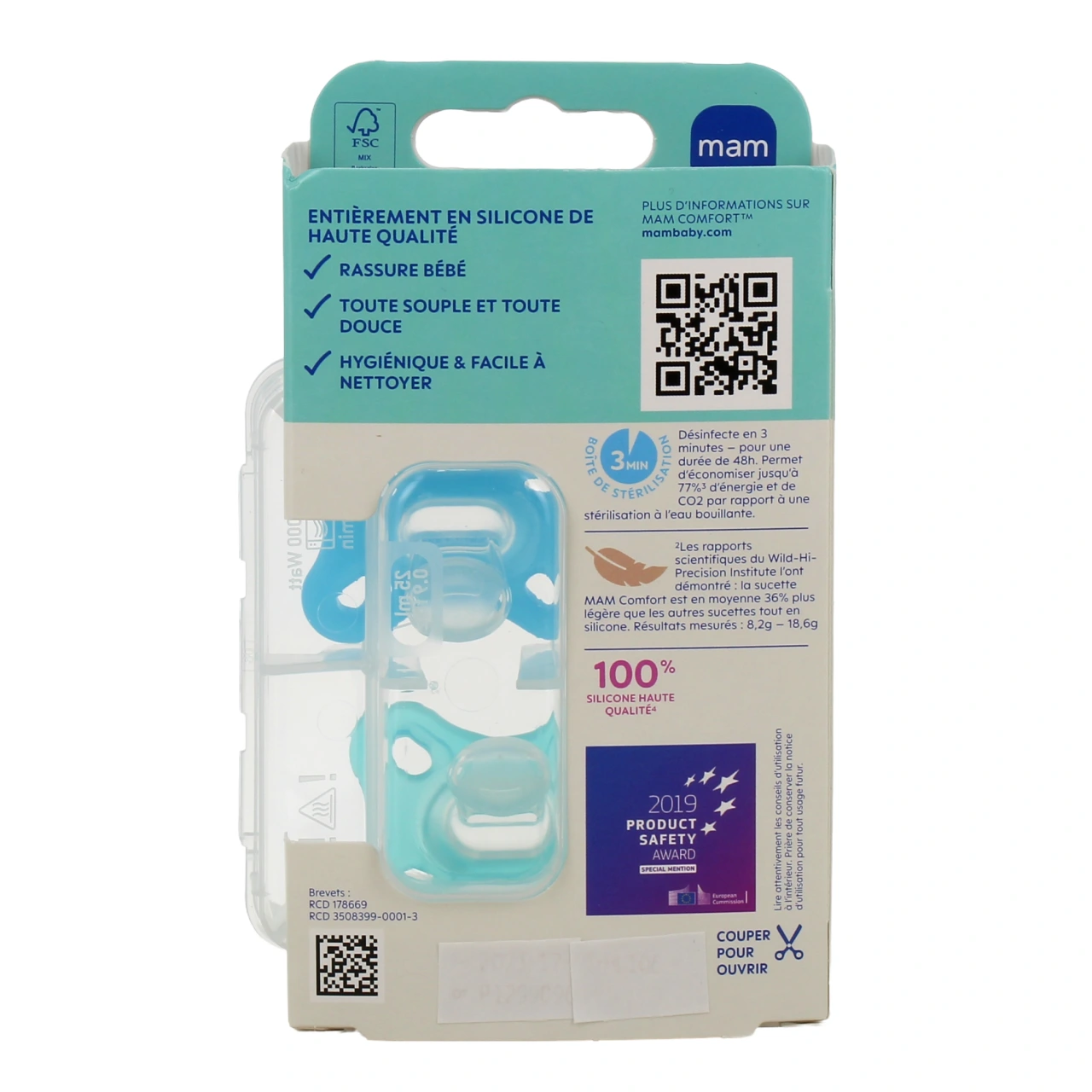 MAM Comfort Sucettes Silicone 0 Mois et + - Vue 3