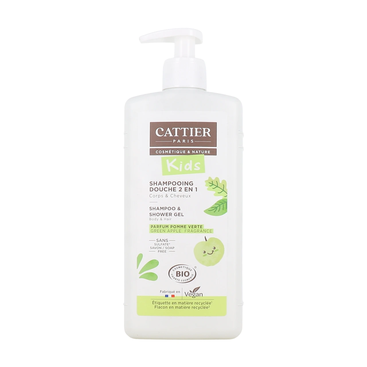 Cattier Kids Shampooing Douche 2 en 1 Bio Pomme Verte - Cattier