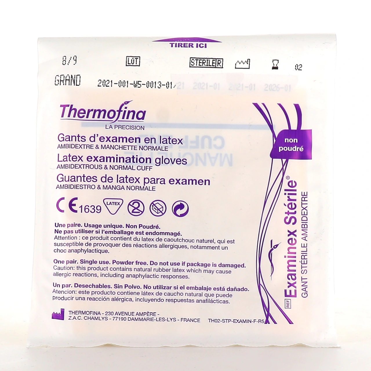 Gants latex stériles - Thermofina