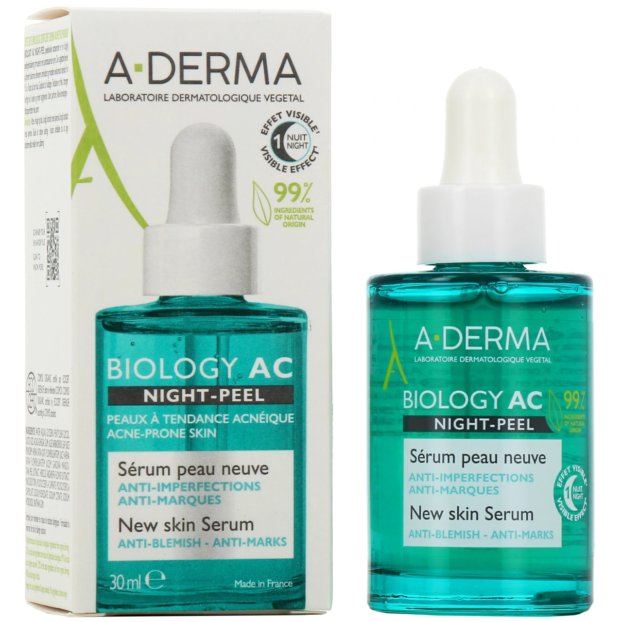 A-Derma Biology AC Night-Peel Sérum Peau Neuve - A-Derma