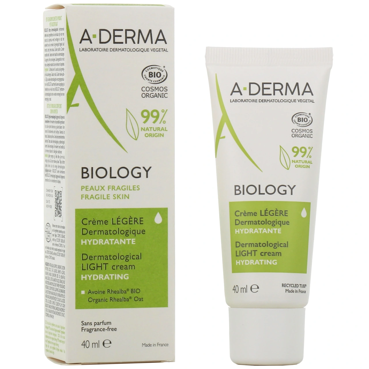 A-Derma Biology Crème Hydratante Dermatologique Bio - Biology