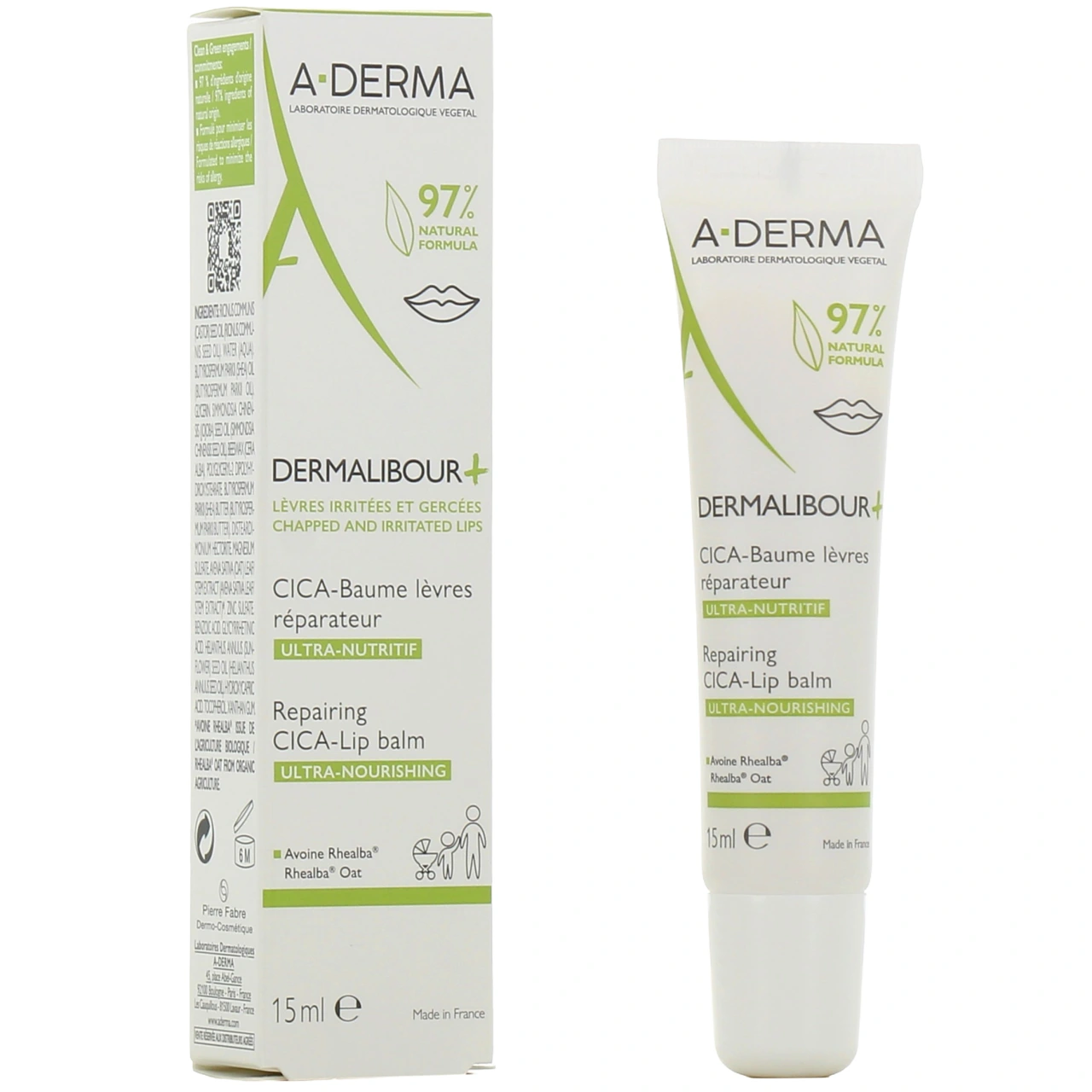 A-Derma Dermalibour+ Cica Baume Lèvres Réparateur - A-Derma