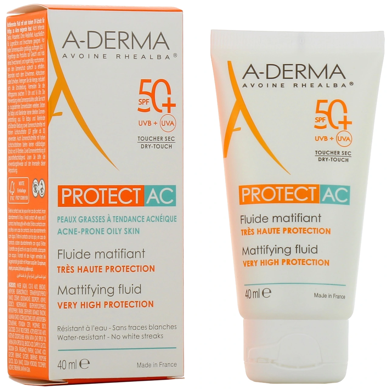 A-Derma Protect AC Fluide Solaire Matifiant SPF 50+ - A-Derma Protect