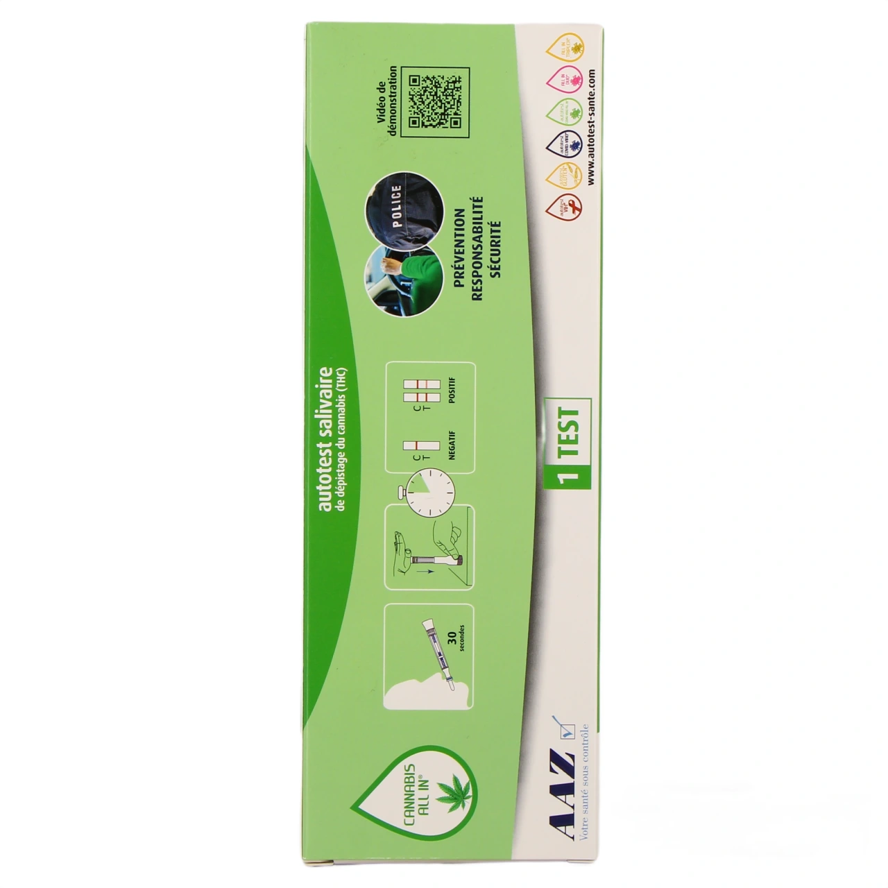 AAZ Autotest Salivaire Cannabis All In - Vue 3