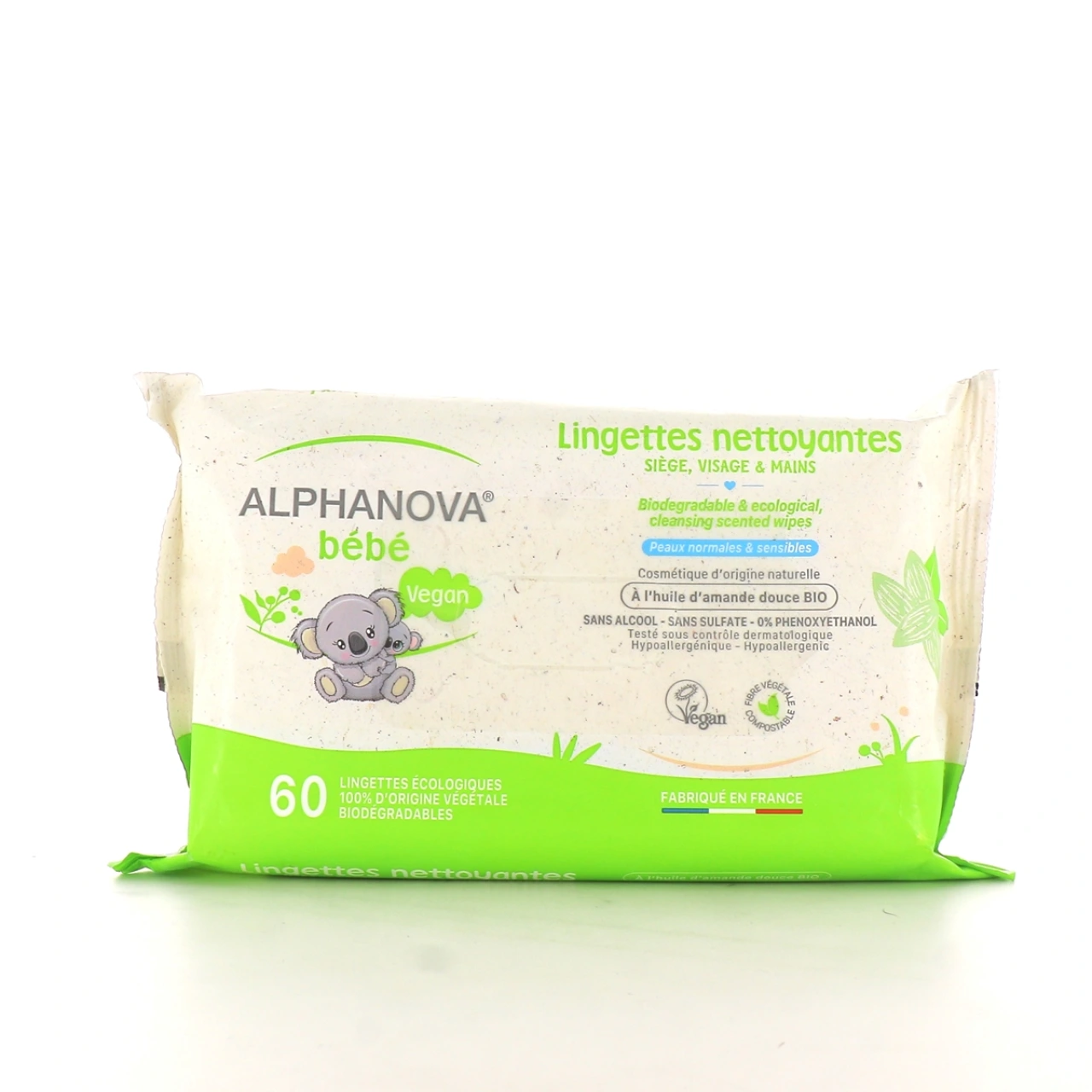 Alphanova Bébé Bio Lingettes Nettoyantes Biodégradables - Alphanova