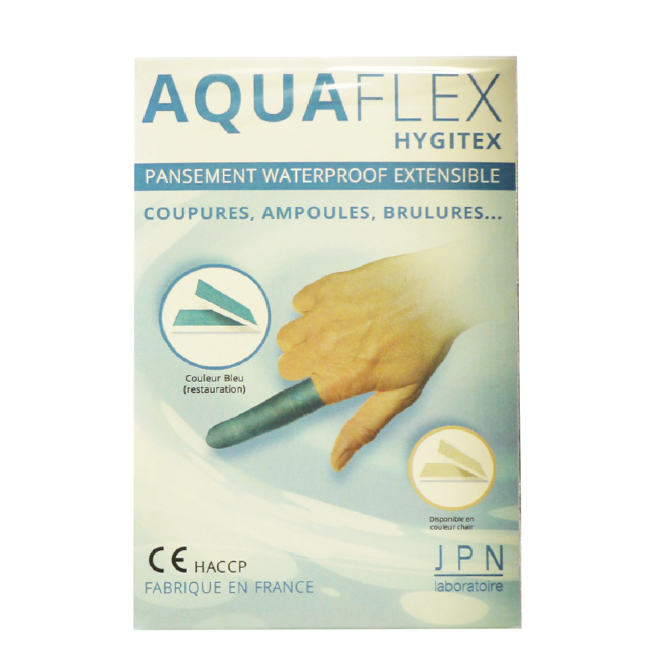 Aquaflex Hygitex Pansement Waterproof Extensible Bleu - JPN Labo