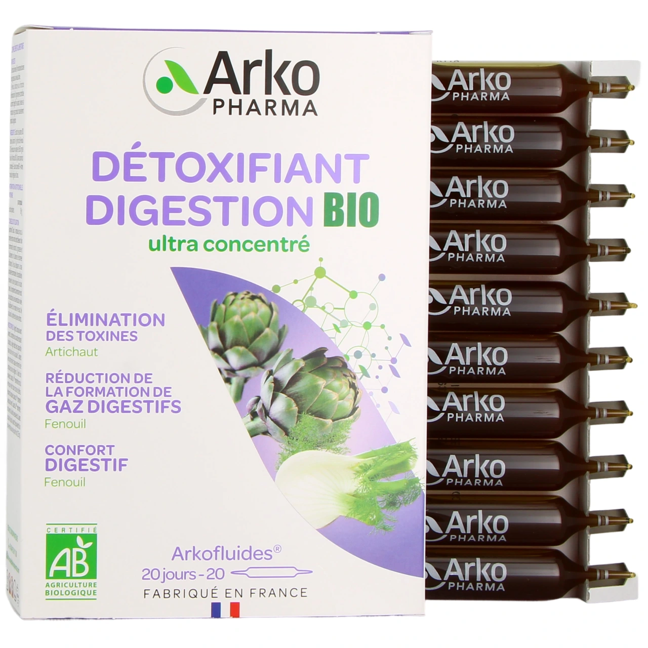 Arkofluides Artichaut Fenouil BIO 20 ampoules - Arkofluides
