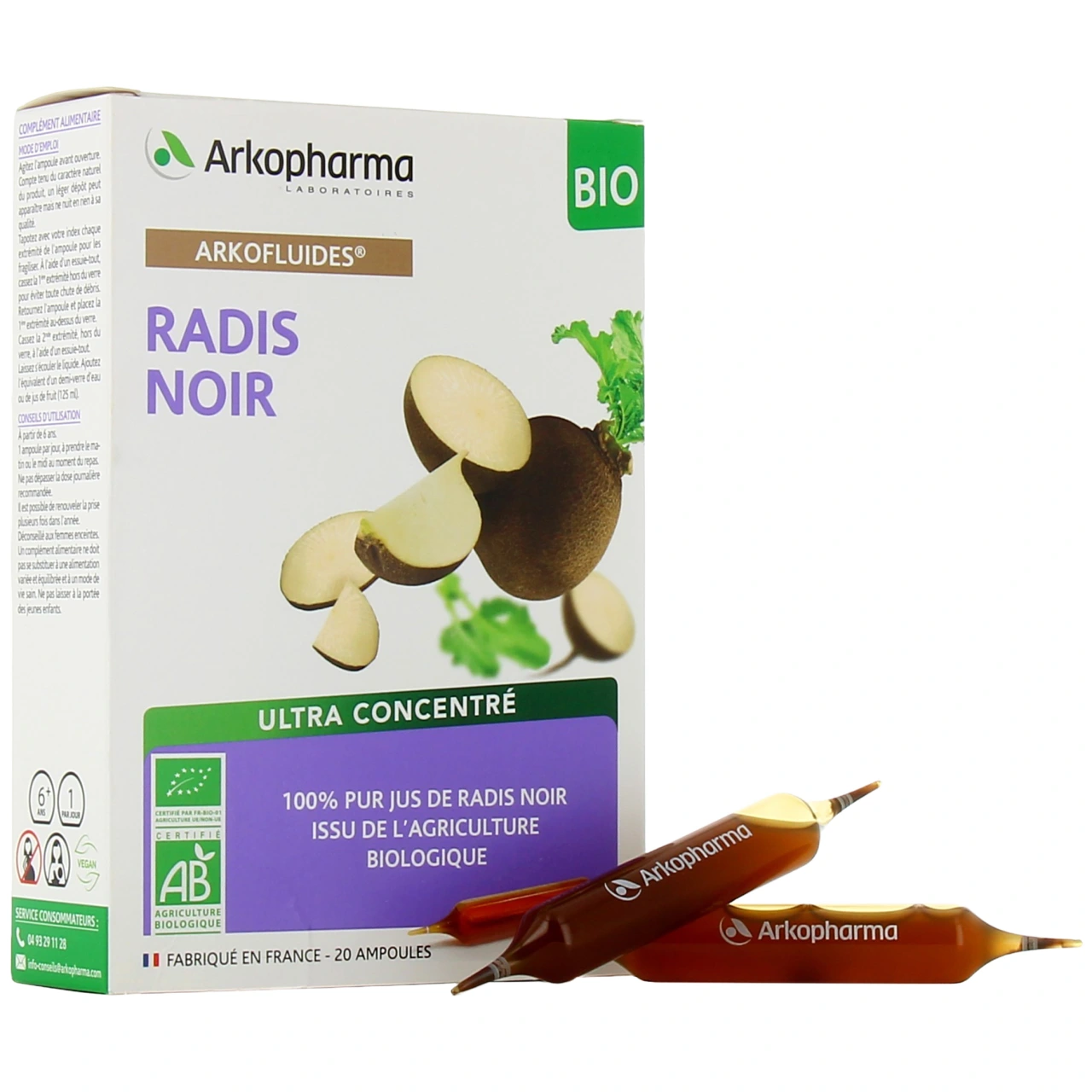 Arkofluides Radis Noir BIO ampoules - Vue 4