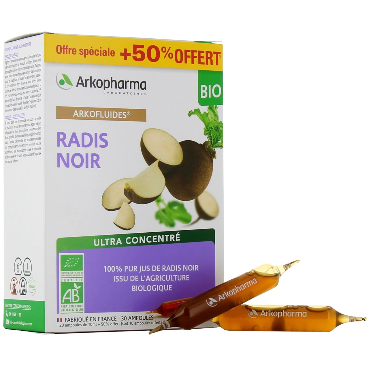 Arkofluides Radis Noir BIO ampoules - Vue 4