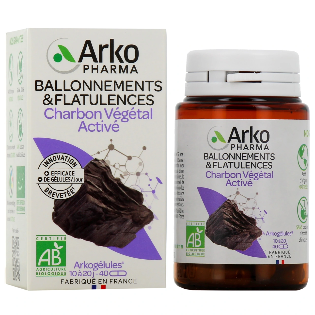 Arkogélules Charbon Végétal Activé Bio - Arkogélules