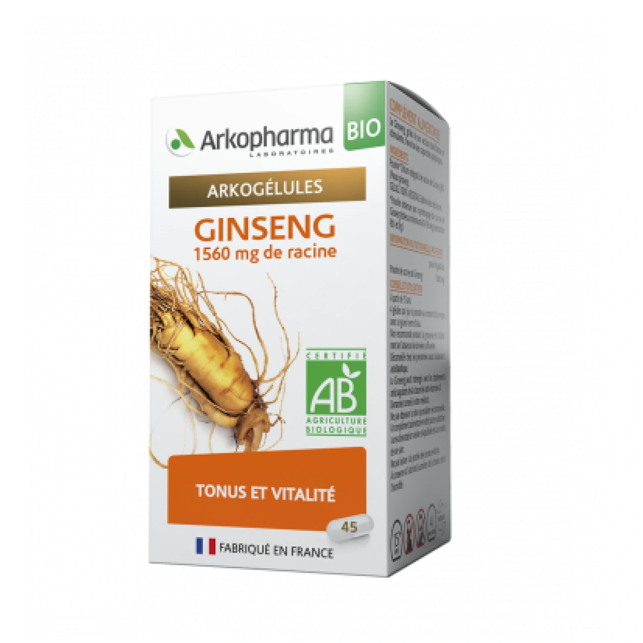 Arkogélules GINSENG 45 ou 150 gélules - Vue 3