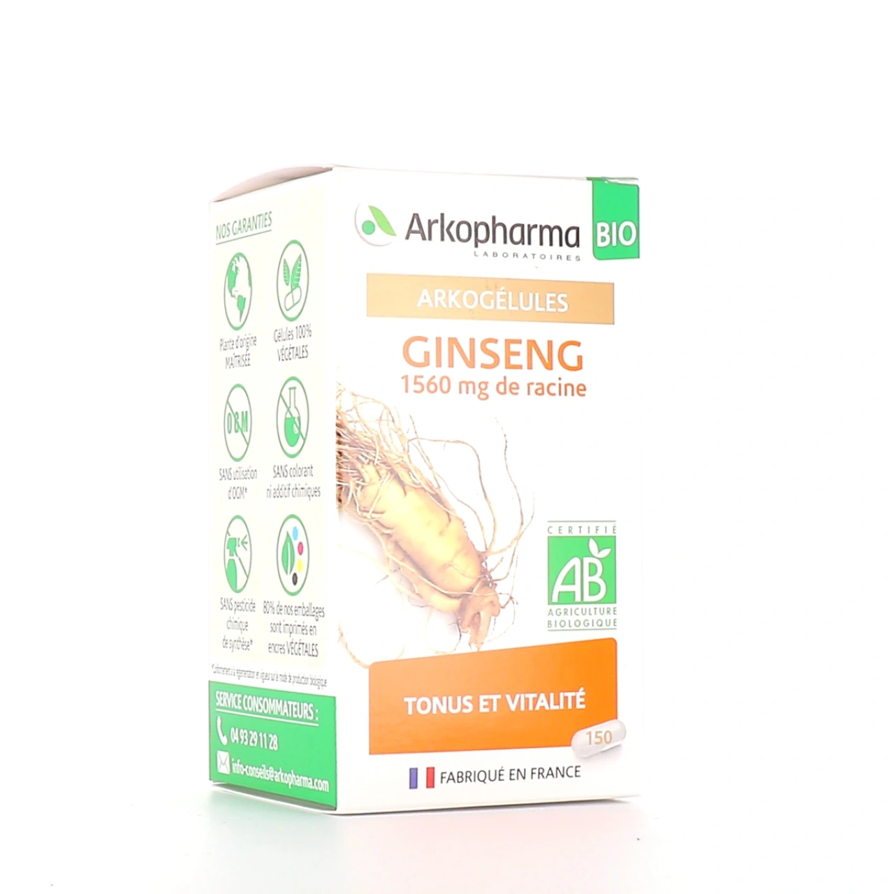 Arkogélules GINSENG 45 ou 150 gélules - Arkogélules