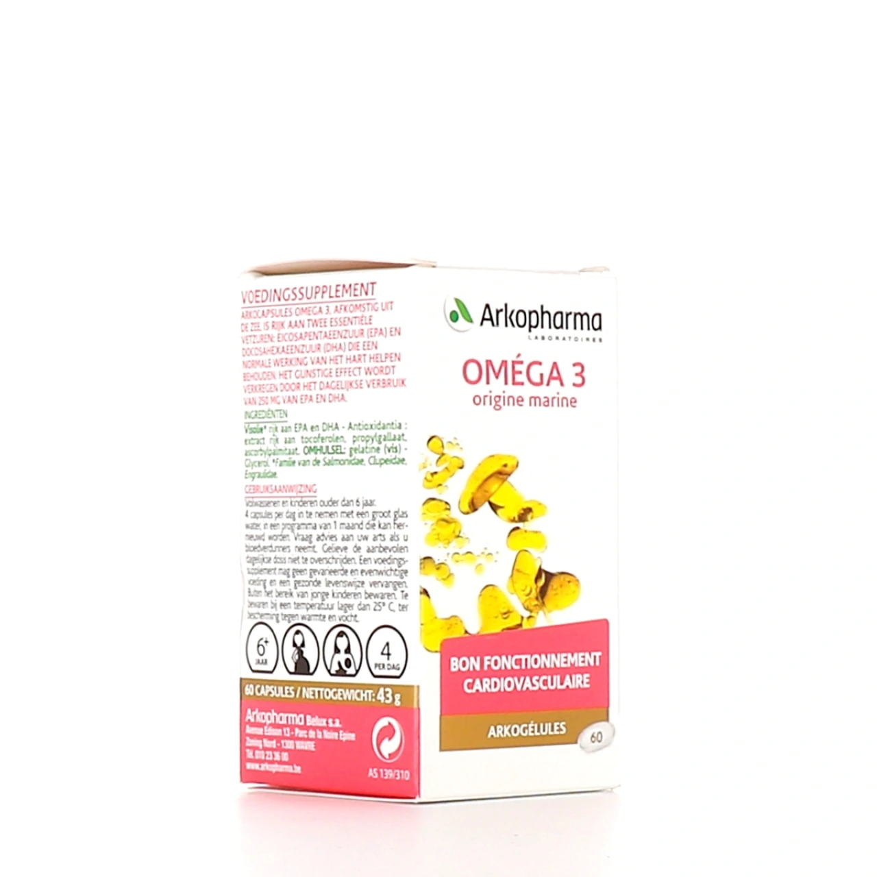 Arkogélules Huile d'OMEGA3 d'Origine Marine - Arkogélules