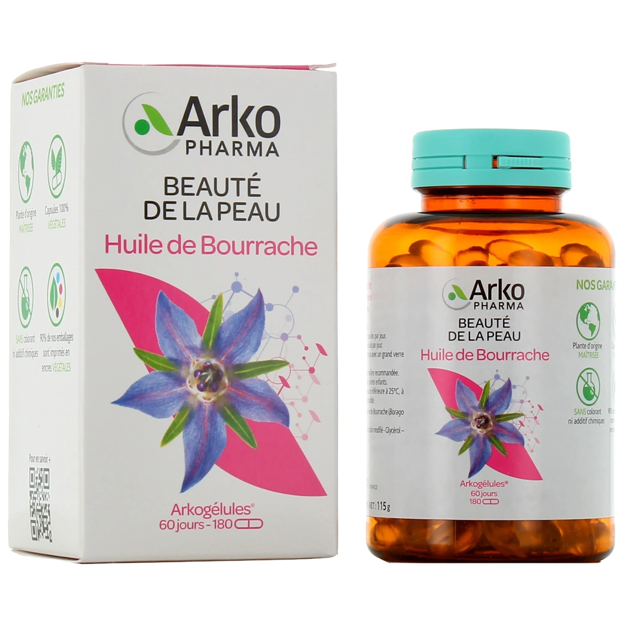 Arkogélules Huile de Bourrache capsules - Vue 2