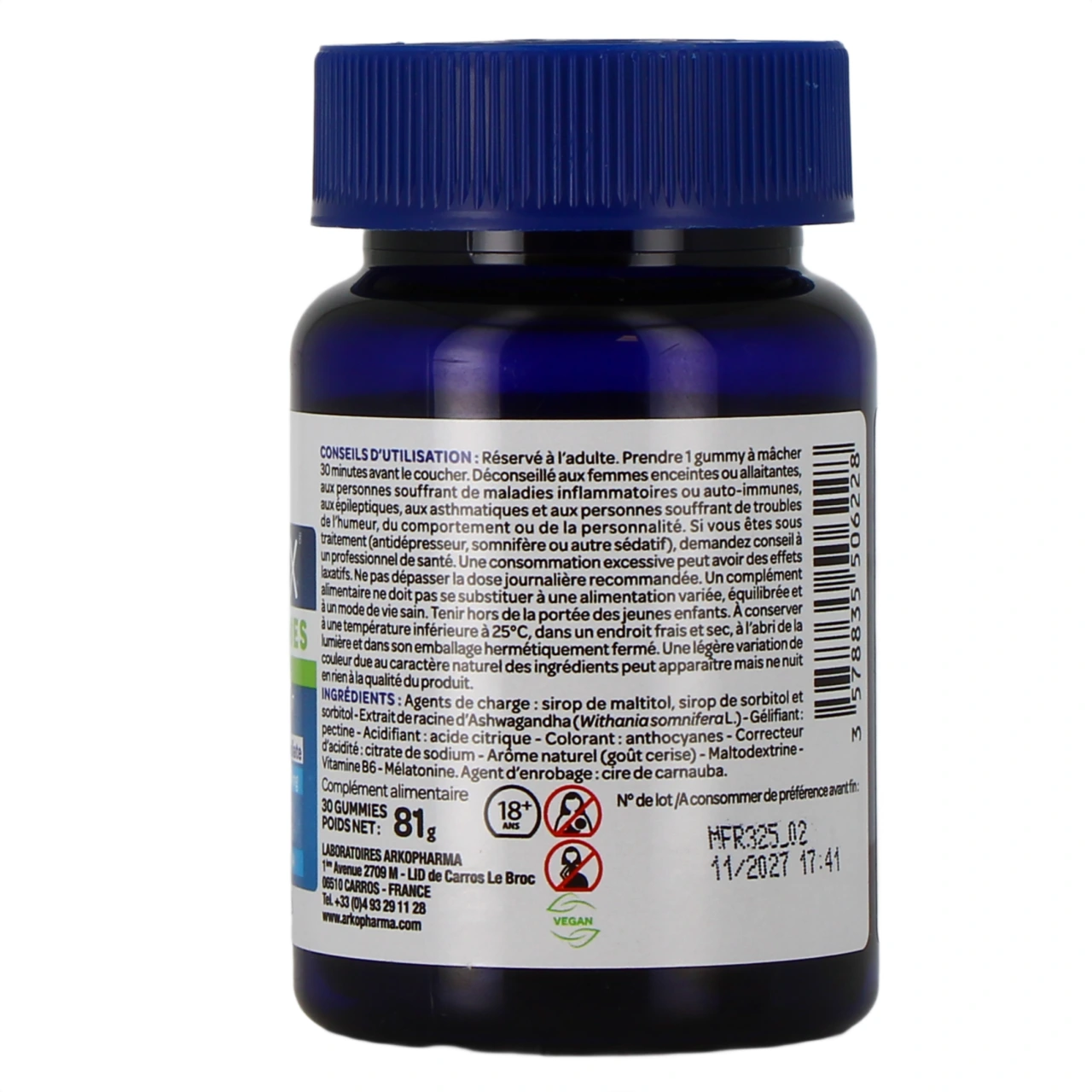 Arkorelax Sommeil Gummies sans sucre - Vue 3