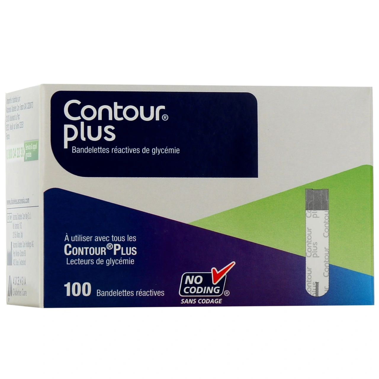 Ascensia Contour Plus Bandelettes réactives pour Lecteur de Glycémie - Ascensia