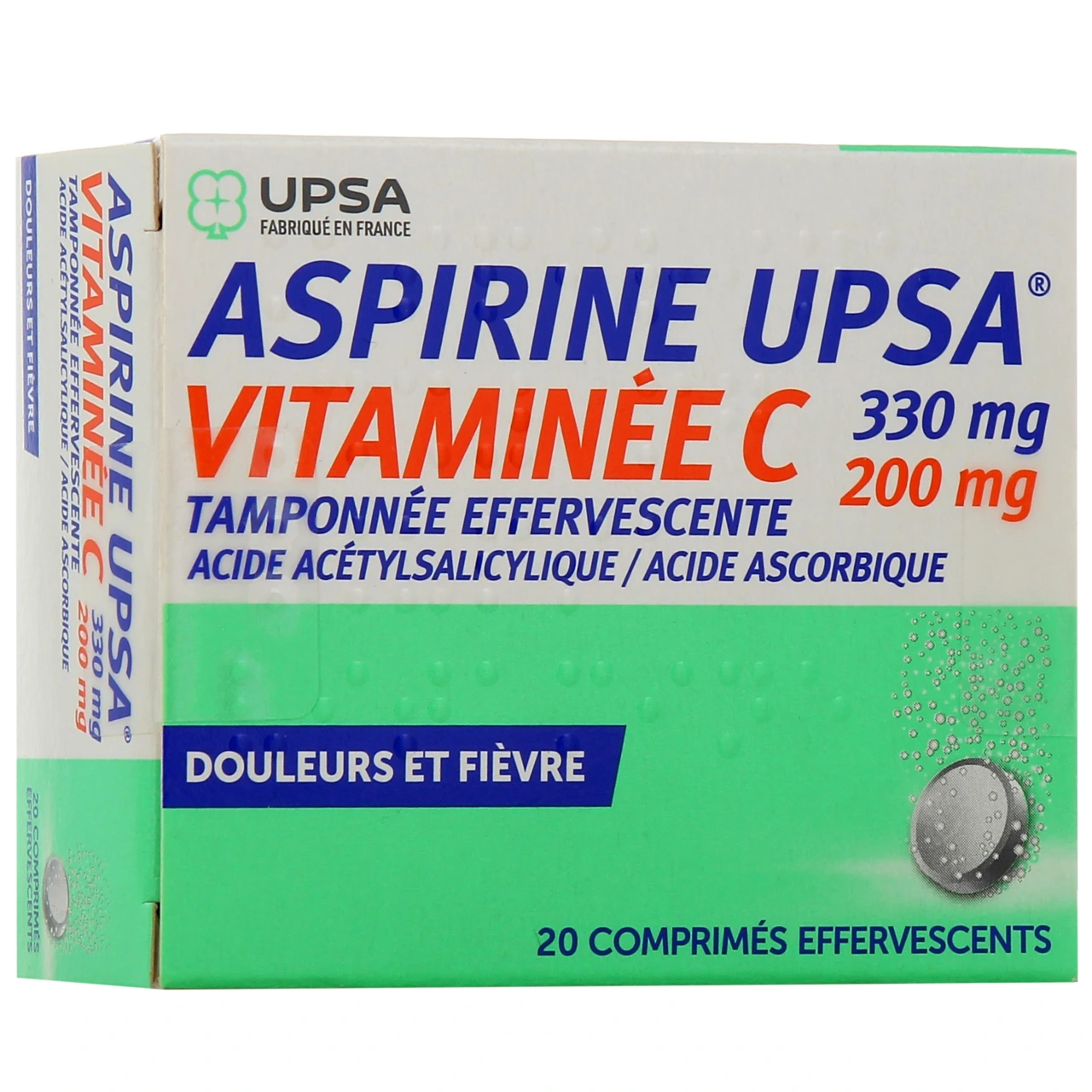 Aspirine vitamine C 330mg / 200mg - UPSA