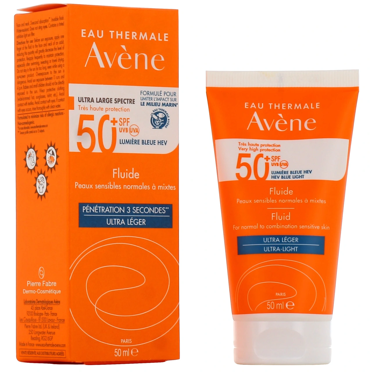 Avène Fluide Solaire Peaux Sensibles SPF 50+ - Avène Solaires