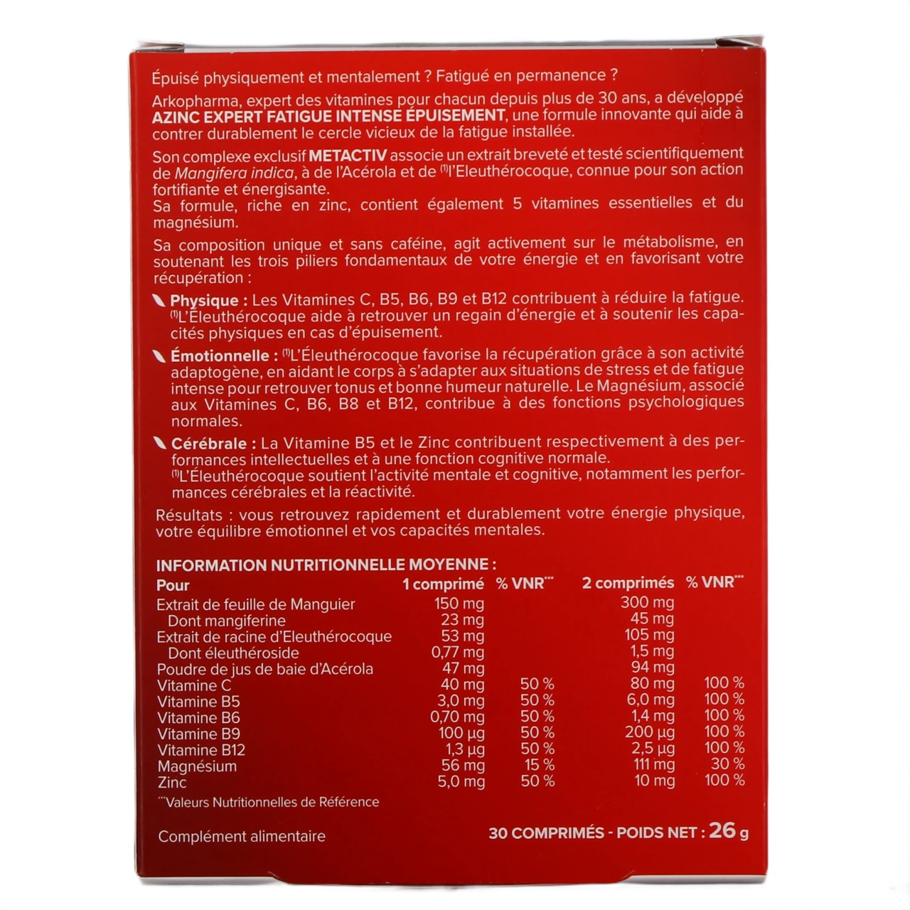 Azinc Expert Fatigue Intense Epuisement - Vue 3