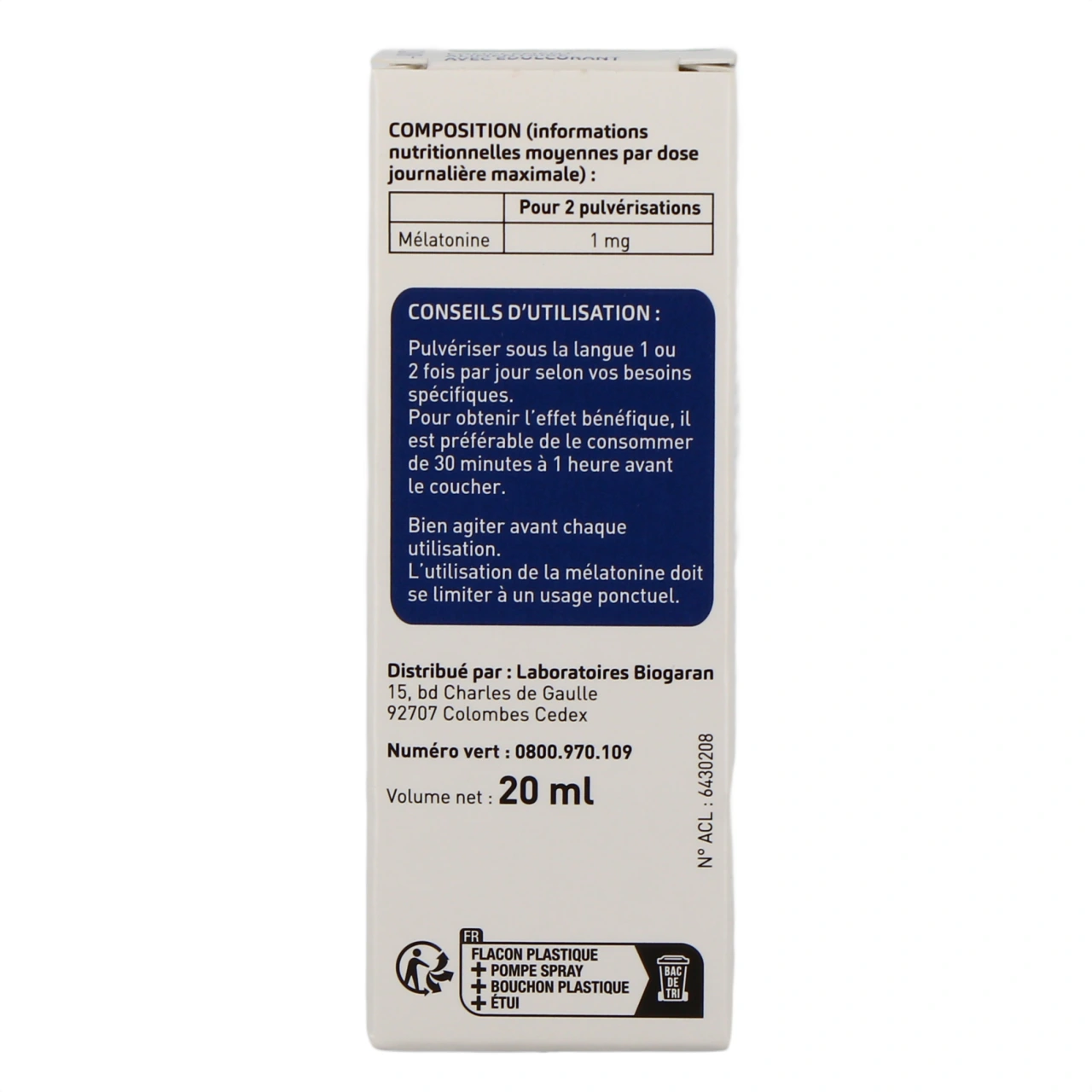 Biogaran Mélatonine Flash 0,5 mg - Vue 3