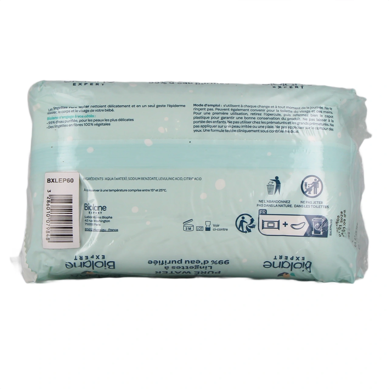 Biolane Expert Lingettes Pure Water - Vue 6