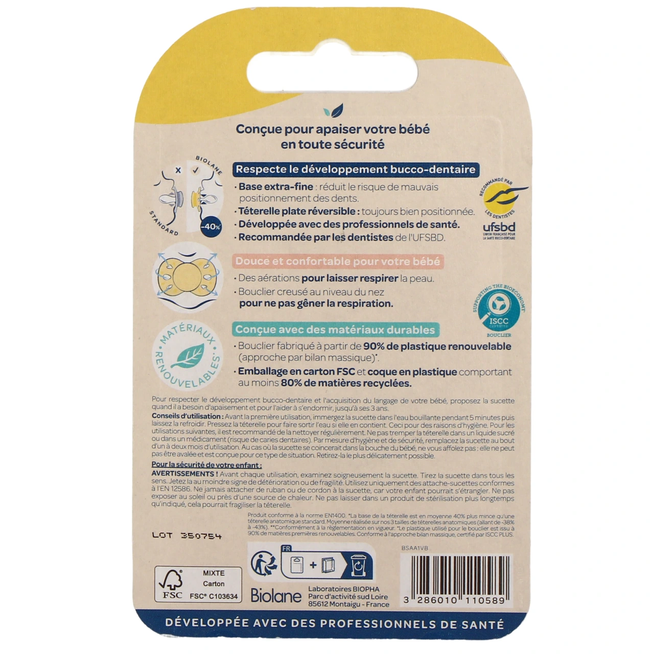 Biolane Sucette Anatomique 0-6 Mois - Vue 3