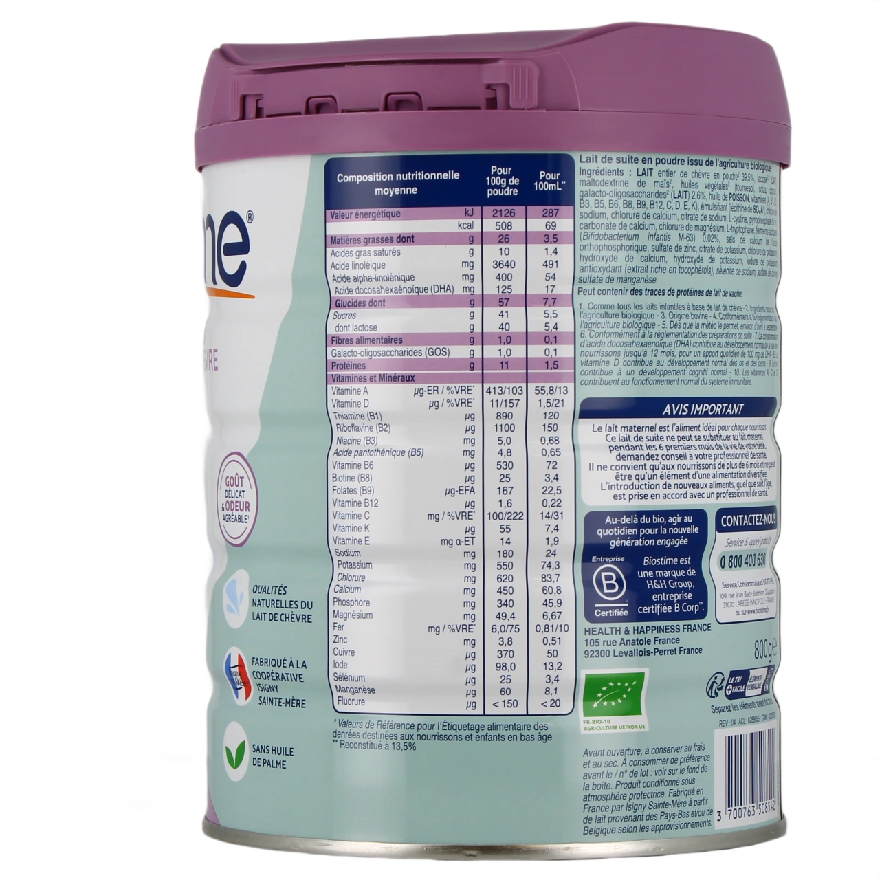 Biostime Lait de chèvre Bio 2eme âge - Vue 3