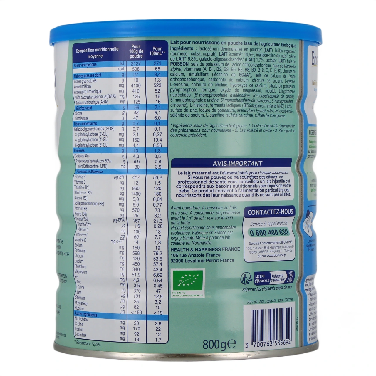 Biostime Lait en Poudre Bio 1er Age - Vue 3