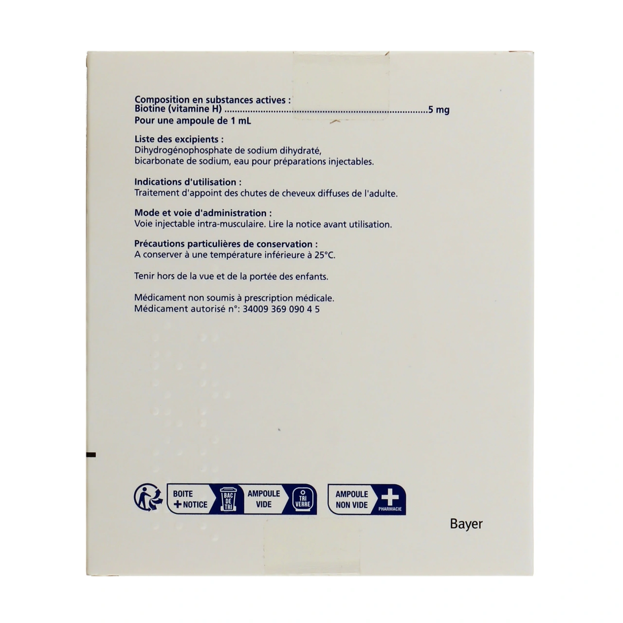 Biotine 0,5% 6 ampoules - Vue 3