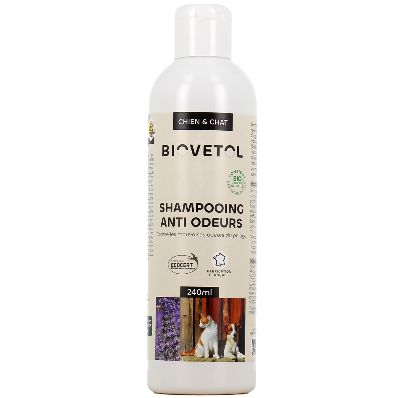 Biovetol Shampooing Anti-Odeurs Bio Chien & Chat - Biovetol