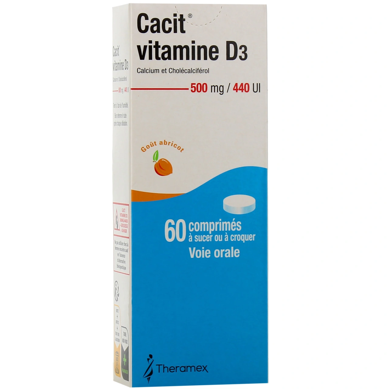 Cacit Vitamine D3 500mg / 440UI 60 comprimés à sucer - Theramex